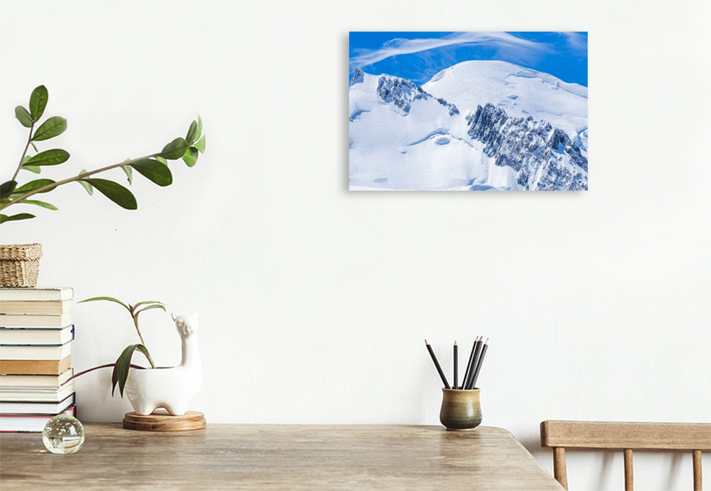 Premium Textil-Leinwand Mont Blanc 4809m - Mont-Blanc-Gruppe, Grajische Alpen