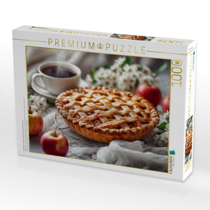 Apfelkuchen Bild mit Gitterteig und Kaffeetasse - CALVENDO Foto-Puzzle'