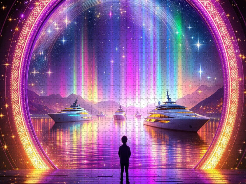 Mystischer Regenbogenhafen - CALVENDO Foto-Puzzle'