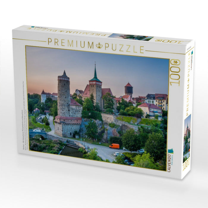 Bautzen - Alte Wasserkunst, Michaeliskirche und Wasserturm - CALVENDO Foto-Puzzle'