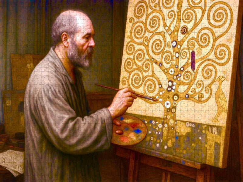 Gustav Klimt malt den „Baum des Lebens“ - CALVENDO Foto-Puzzle'