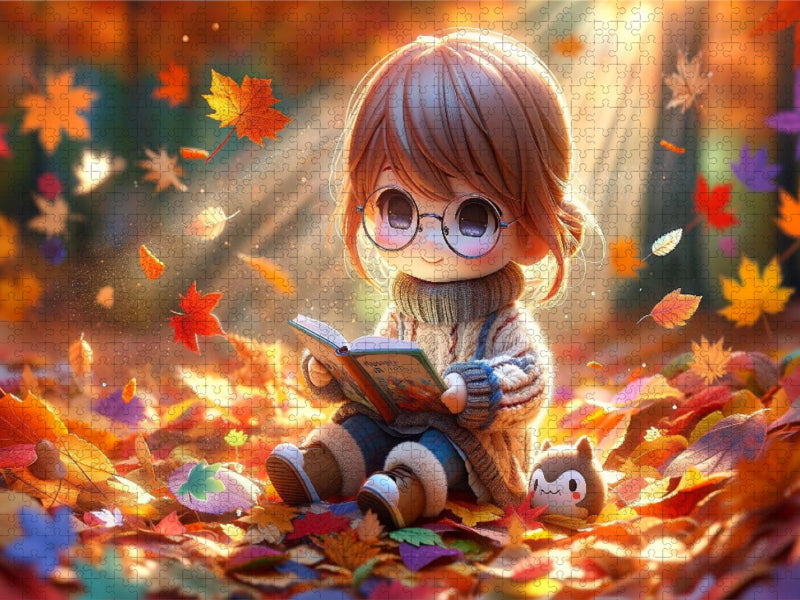Zwischen bunten Blättern: Ein Herbsttag mit Buc - CALVENDO Foto-Puzzle'