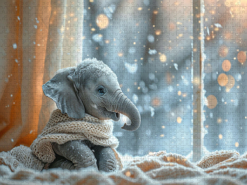 Elefantastisch eingekuschelt - CALVENDO Foto-Puzzle'