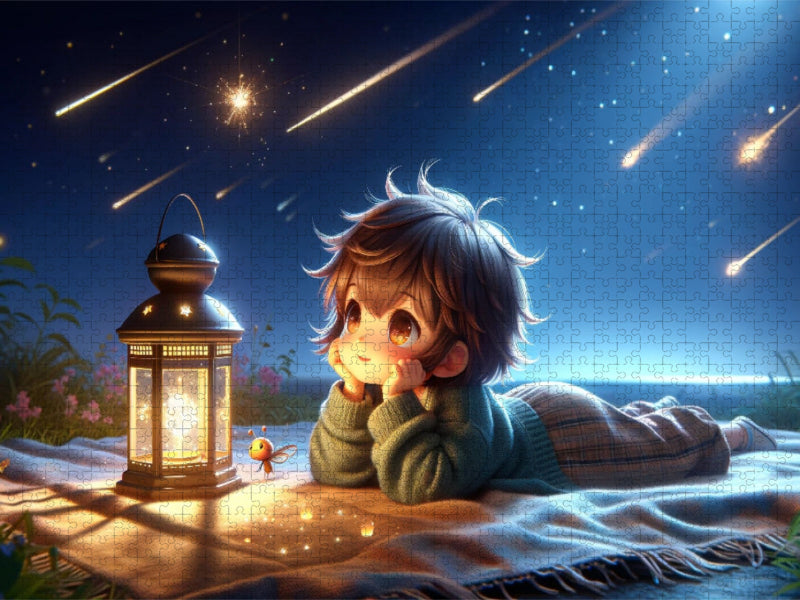 Wünsche unter dem Sternenhimmel: Eine magische Sommernacht - CALVENDO Foto-Puzzle'