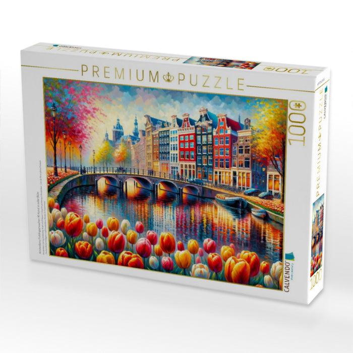 Amsterdams Frühlingserwachen: KI-Kunst in voller Blüte - CALVENDO Foto-Puzzle'