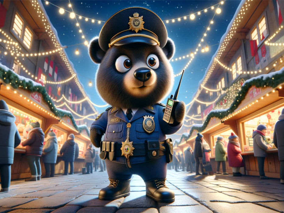 Festliche Patrouille: Der Wächter des Weihnachtsmarktes - CALVENDO Foto-Puzzle'