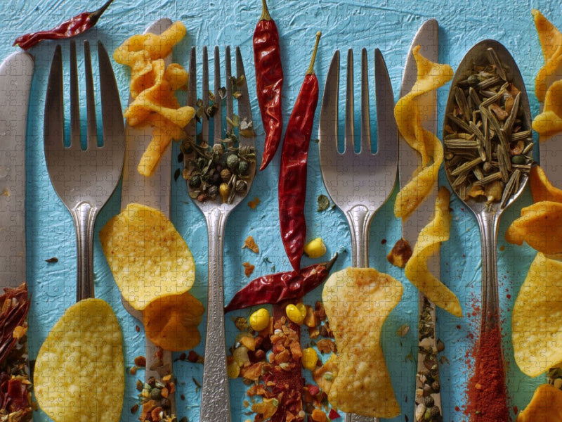 Harmonie mit Chips und Chili - CALVENDO Foto-Puzzle'