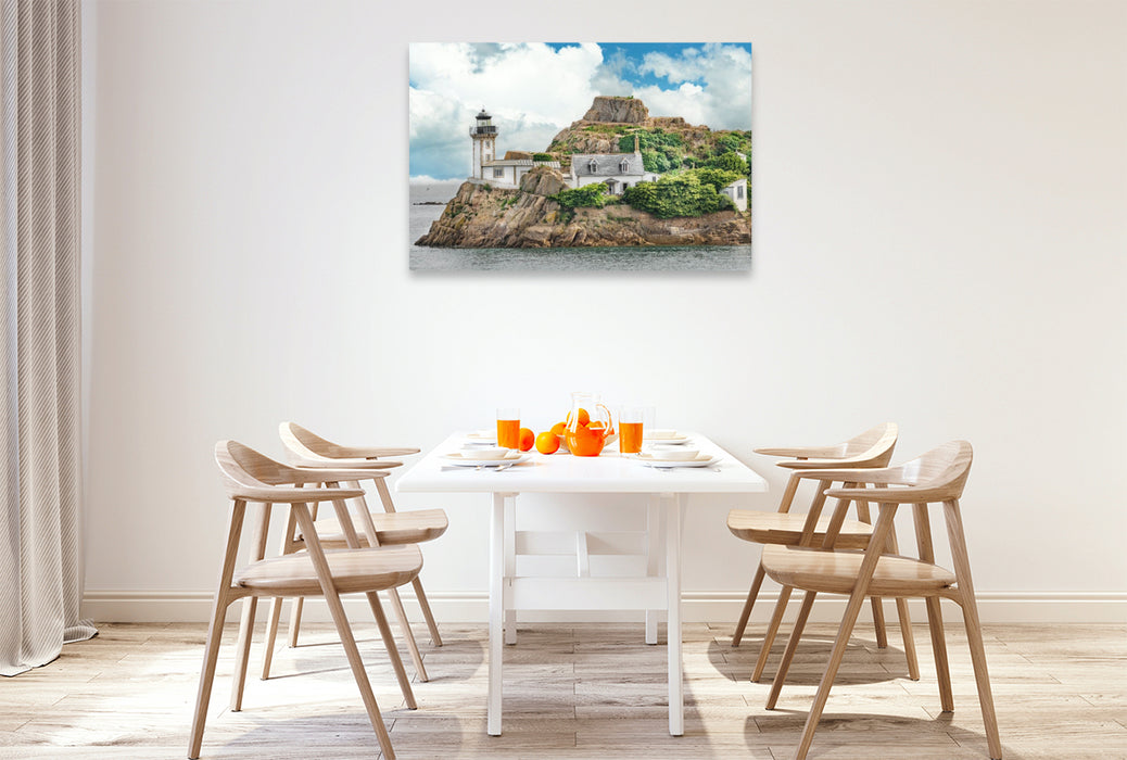 Premium Textil-Leinwand Phare de I'île Louet island