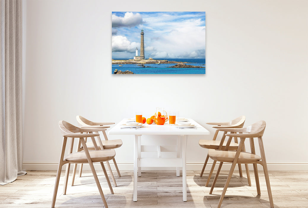 Premium Textil-Leinwand Phare de I'Île Vierge