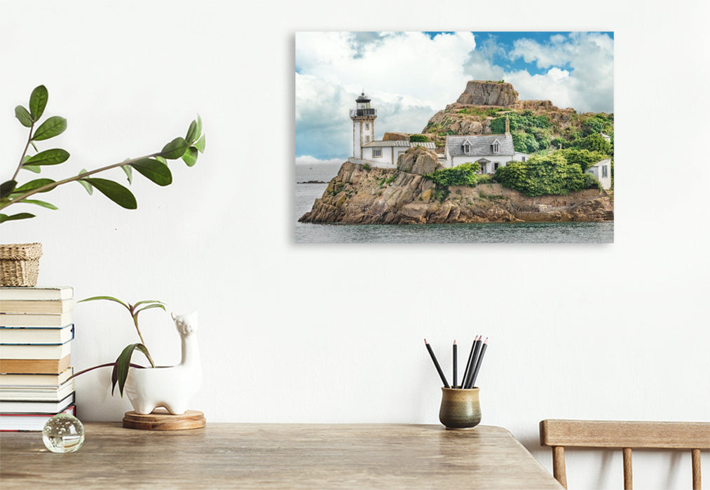 Premium Textil-Leinwand Phare de I'île Louet island