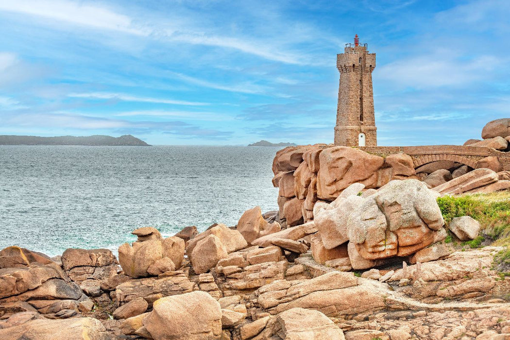 Premium Textil-Leinwand Phare de Ploumanac'h sur la côte granitique