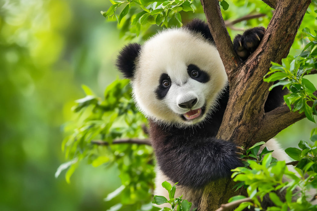 Premium Textil-Leinwand Ein Motiv aus dem Kalender Panda Magie