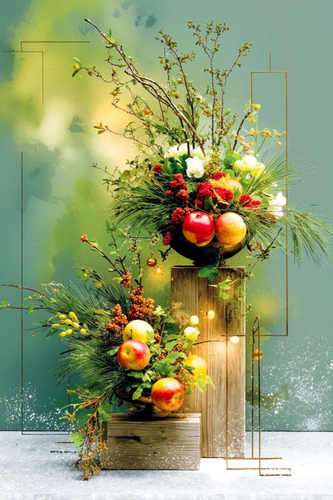 Premium Textil-Leinwand Winterlicht in Form gebracht