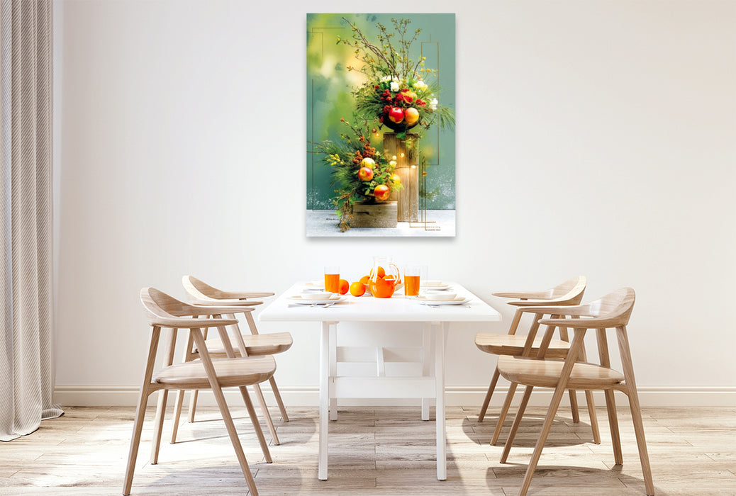 Premium Textil-Leinwand Winterlicht in Form gebracht