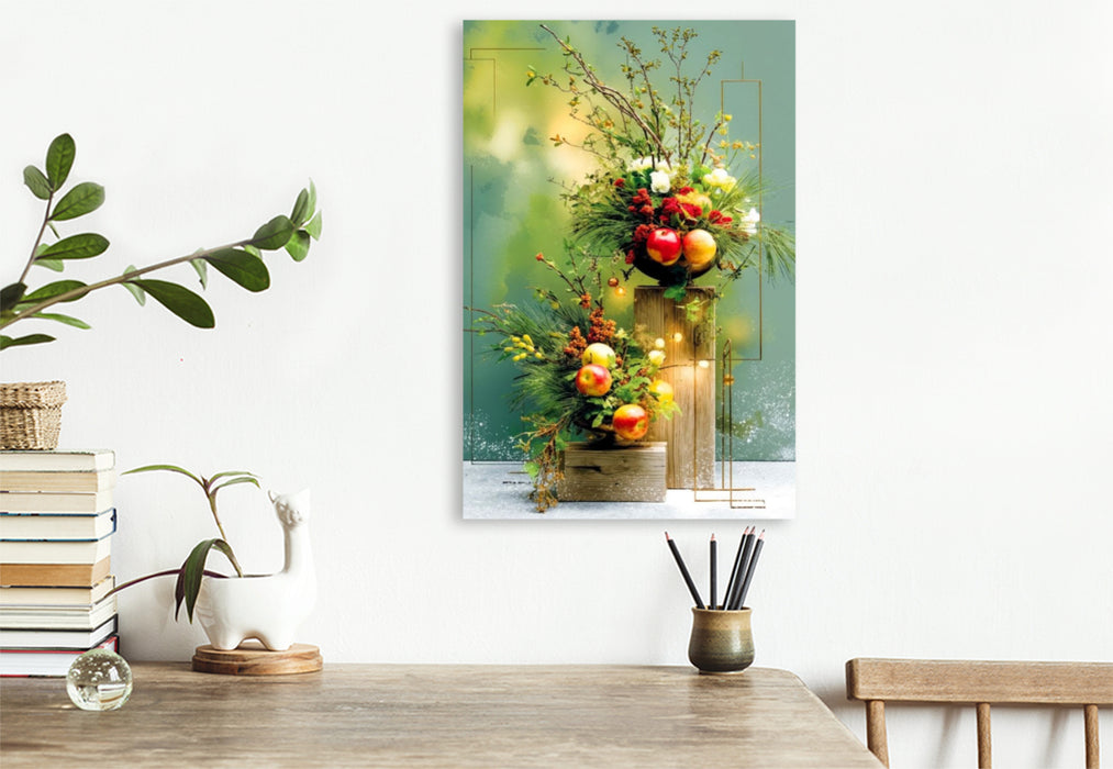 Premium Textil-Leinwand Winterlicht in Form gebracht