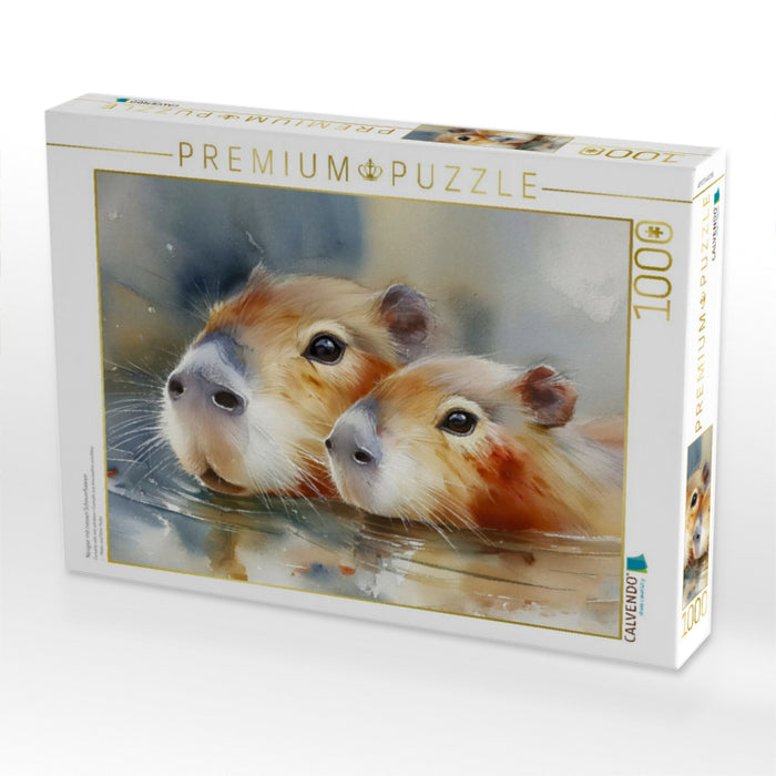 Neugier mit nassen Schnurrhaaren - CALVENDO Foto-Puzzle'