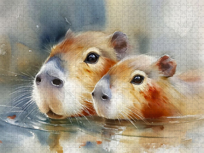 Neugier mit nassen Schnurrhaaren - CALVENDO Foto-Puzzle'