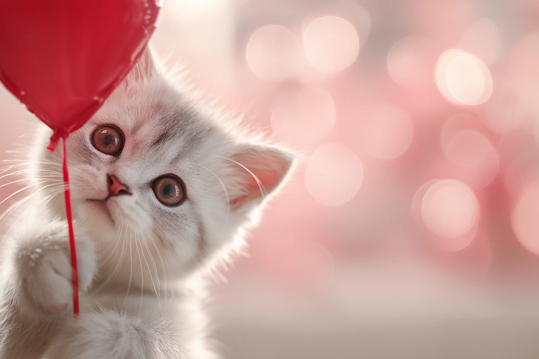 Premium Textil-Leinwand Herzklopfen auf Samtpfoten