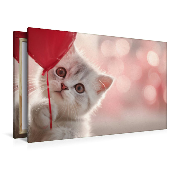 Premium Textil-Leinwand Herzklopfen auf Samtpfoten