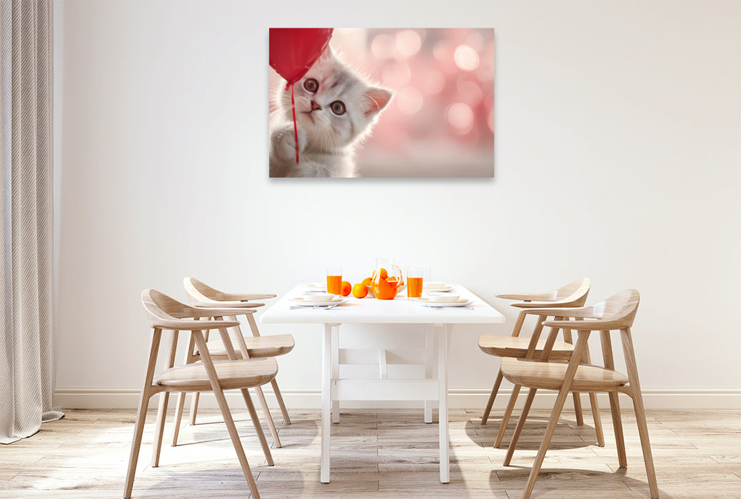 Premium Textil-Leinwand Herzklopfen auf Samtpfoten