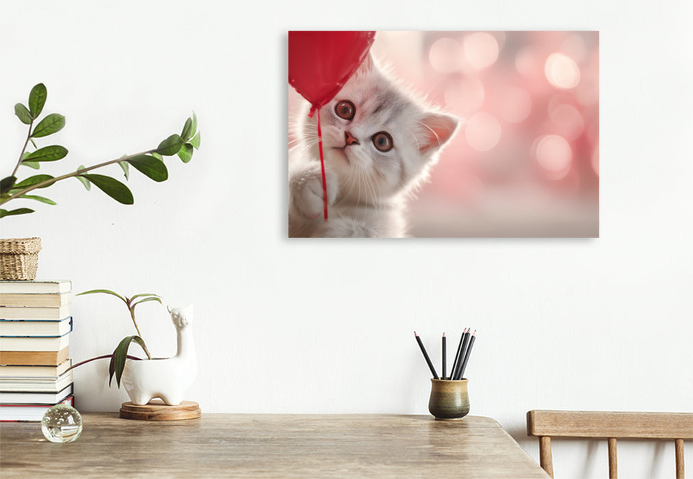 Premium Textil-Leinwand Herzklopfen auf Samtpfoten