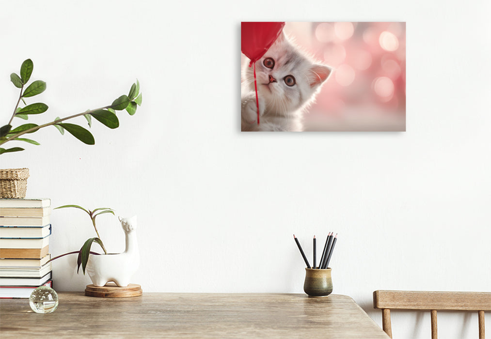 Premium Textil-Leinwand Herzklopfen auf Samtpfoten