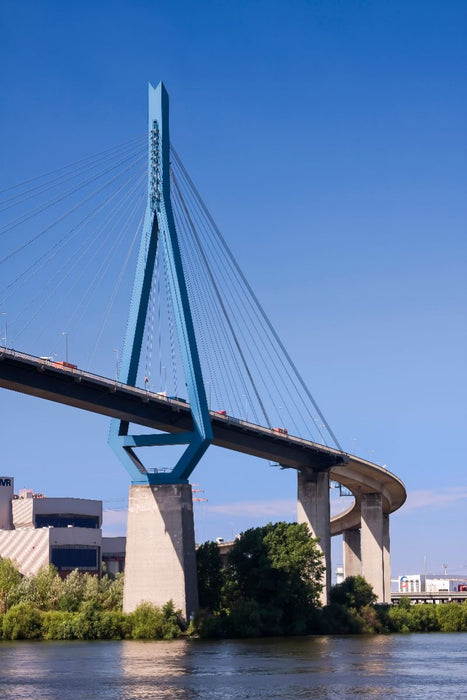 Premium Textil-Leinwand Koehlbrandbruecke ueber den Koehlbrand, Hamburg, Deutschland