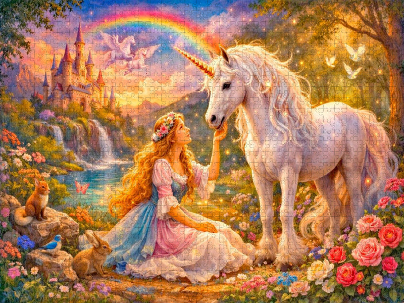 Einhorn unterm Regenbogen - CALVENDO Foto-Puzzle'