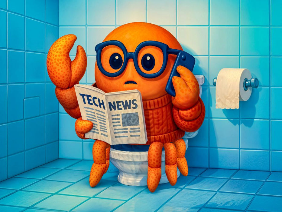 Agentenkrabbe liest Tech‑News und telefoniert heimlich - CALVENDO Foto-Puzzle'