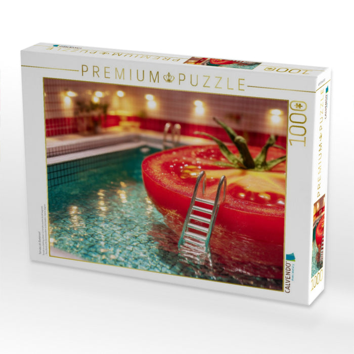 Tomate als Badeinsel - CALVENDO Foto-Puzzle'