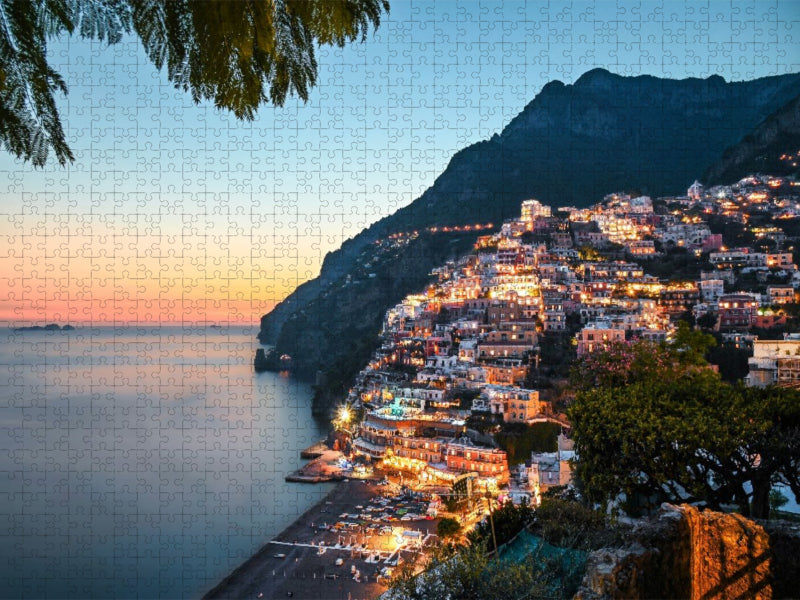 Blaue Stunde in Positano - CALVENDO Foto-Puzzle'