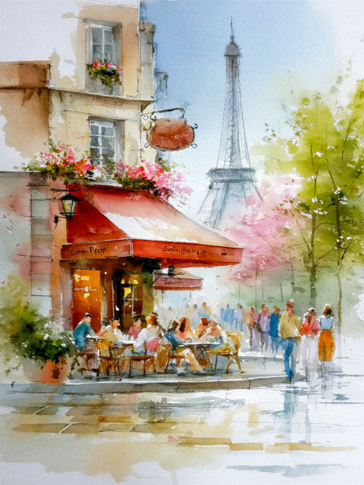 Ein belebtes und beliebtes Straßencafé - CALVENDO Foto-Puzzle'