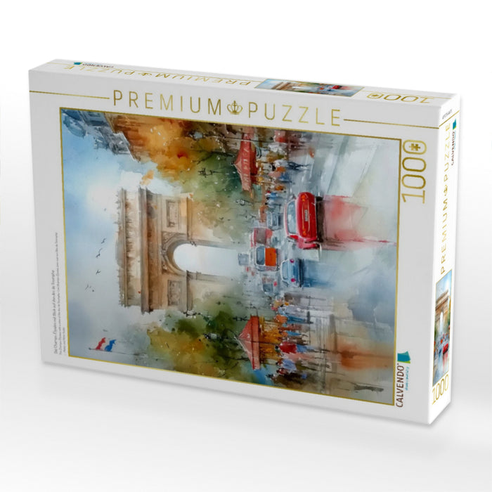 Die Champs-Élysées mit Blick auf den Arc de Triomphe - CALVENDO Foto-Puzzle'