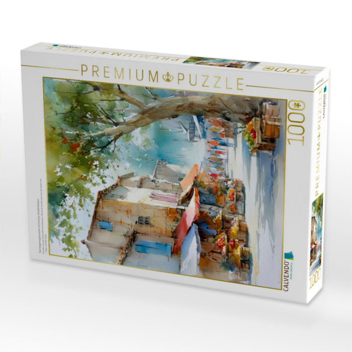 Samstagmorgenmarkt mit frischen Köstlichkeiten - CALVENDO Foto-Puzzle'