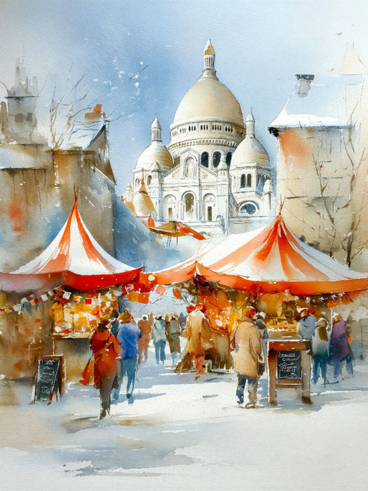 Weihnachtsmarkt auf dem Mont Martre - CALVENDO Foto-Puzzle'