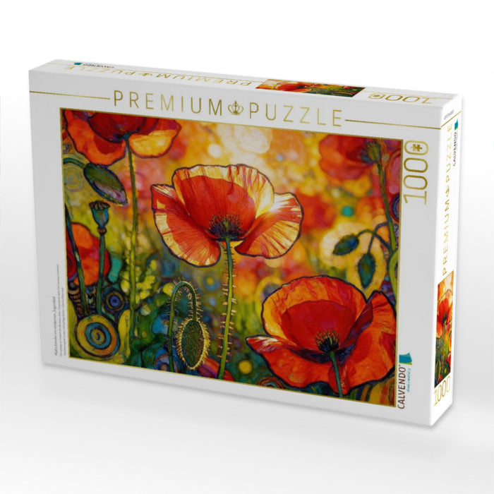 Klatschmohn im modernen Jugendstil - CALVENDO Foto-Puzzle'