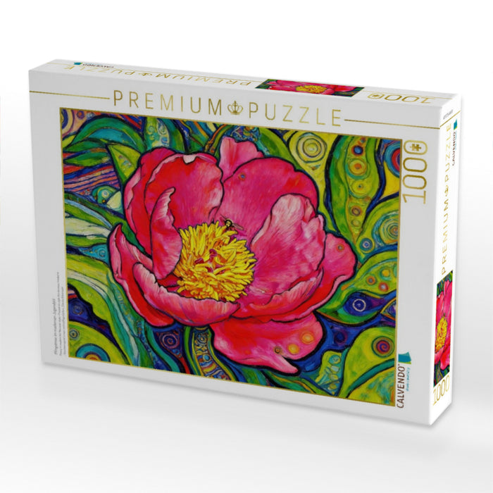 Pfingstrose im modernen Jugendstil - CALVENDO Foto-Puzzle'