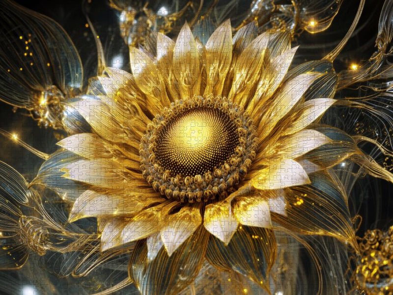 Neon-Sonnenblumen - CALVENDO Foto-Puzzle'