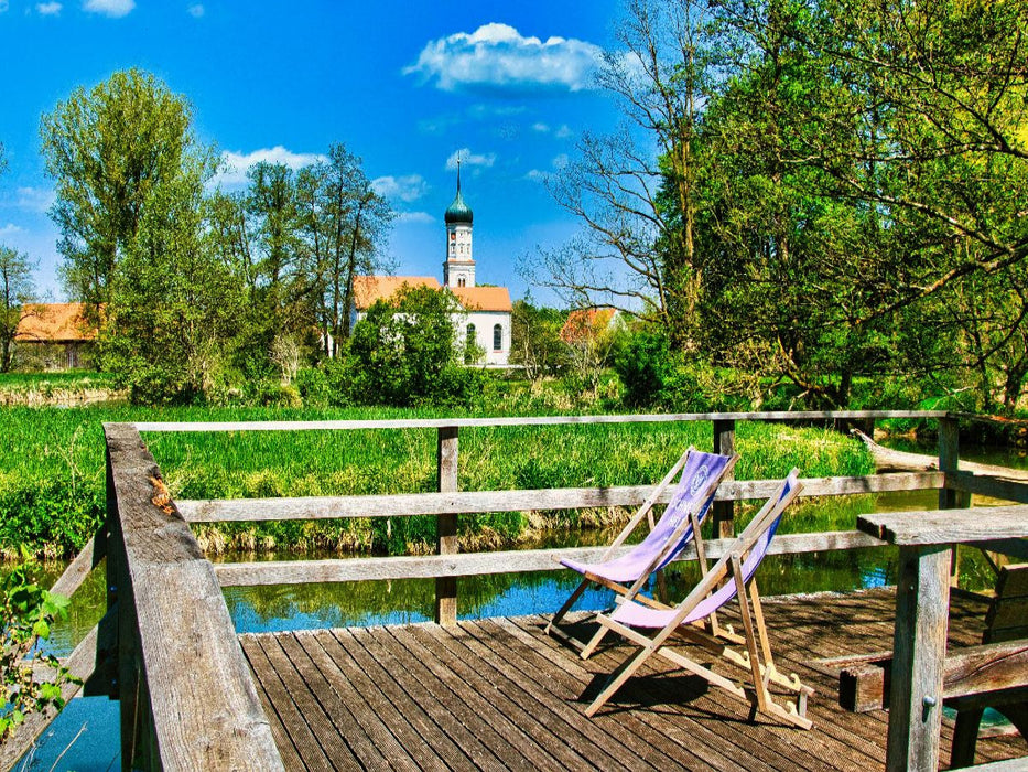 Rastplatz an der Schmutter, Gessertshausen - CALVENDO Foto-Puzzle'