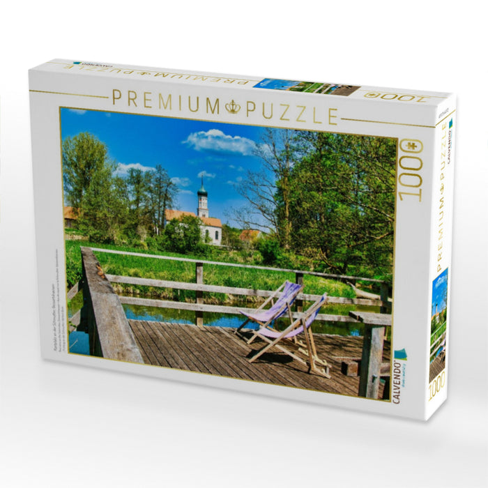 Rastplatz an der Schmutter, Gessertshausen - CALVENDO Foto-Puzzle'
