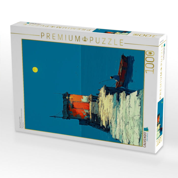 Nachtangeln am Pier - CALVENDO Foto-Puzzle'
