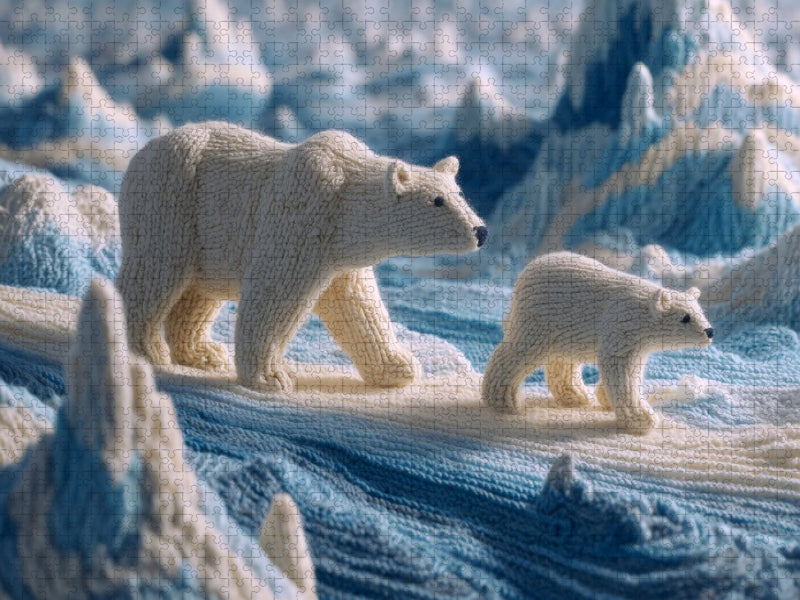 Arktis mit Eisbären aus Wolle - CALVENDO Foto-Puzzle'