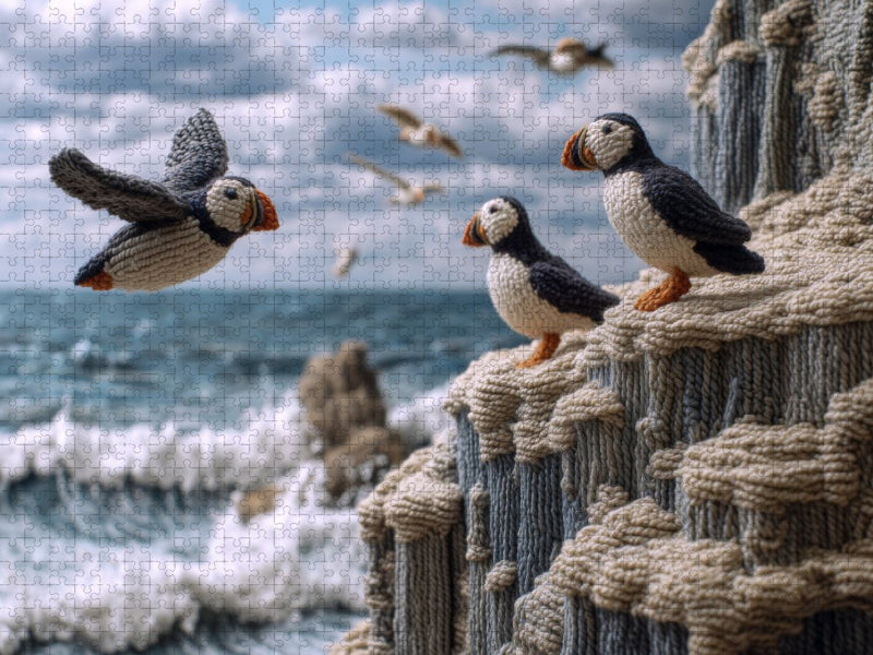 Atlantikklippen mit Papageientauchern - CALVENDO Foto-Puzzle'