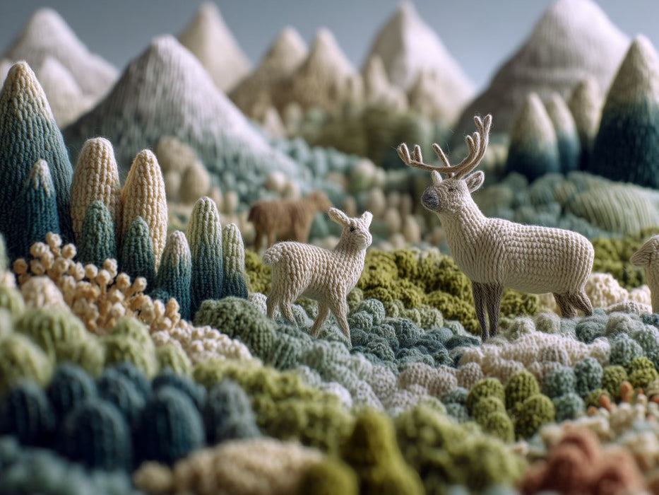Arktische Tundra mit Karibus aus Wolle - CALVENDO Foto-Puzzle'