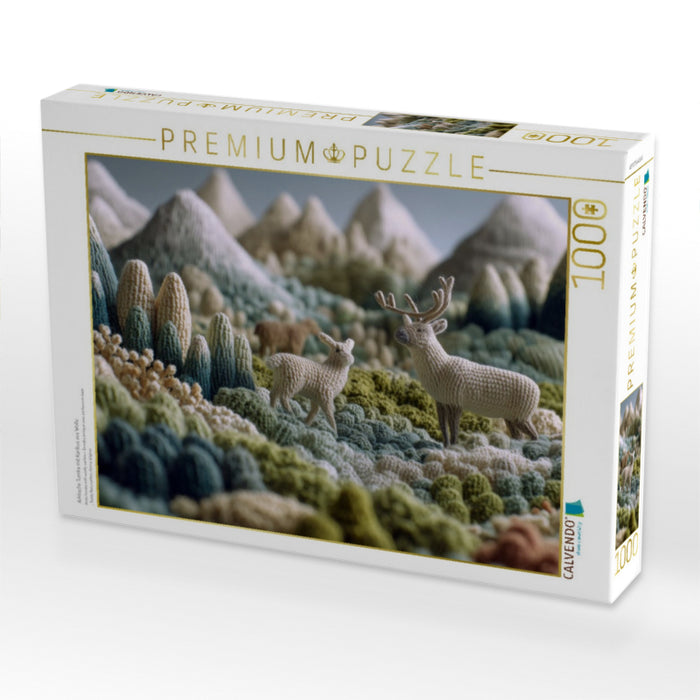 Arktische Tundra mit Karibus aus Wolle - CALVENDO Foto-Puzzle'