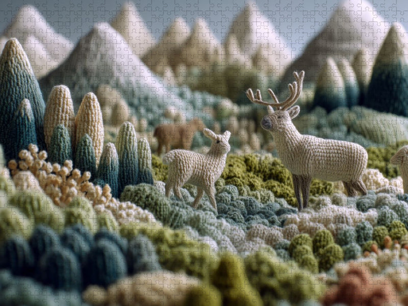 Arktische Tundra mit Karibus aus Wolle - CALVENDO Foto-Puzzle'