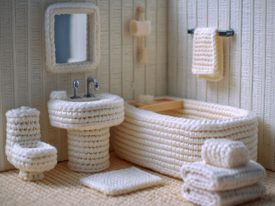 Badezimmer aus Wolle - CALVENDO Foto-Puzzle'
