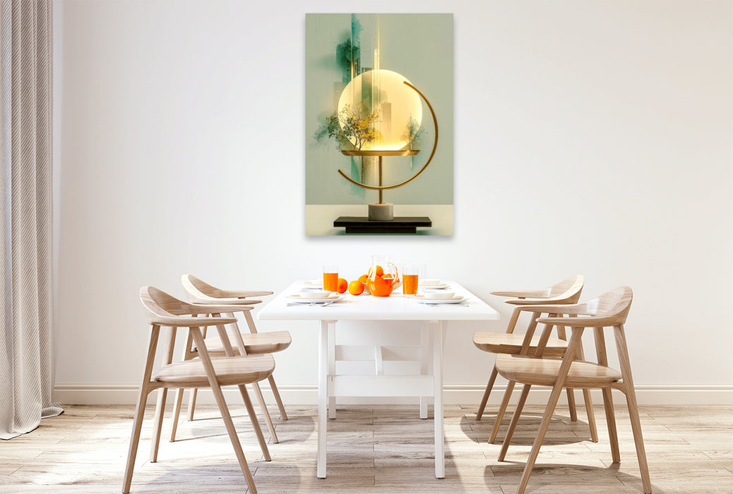Premium Textil-Leinwand Komposition aus Licht und Natur