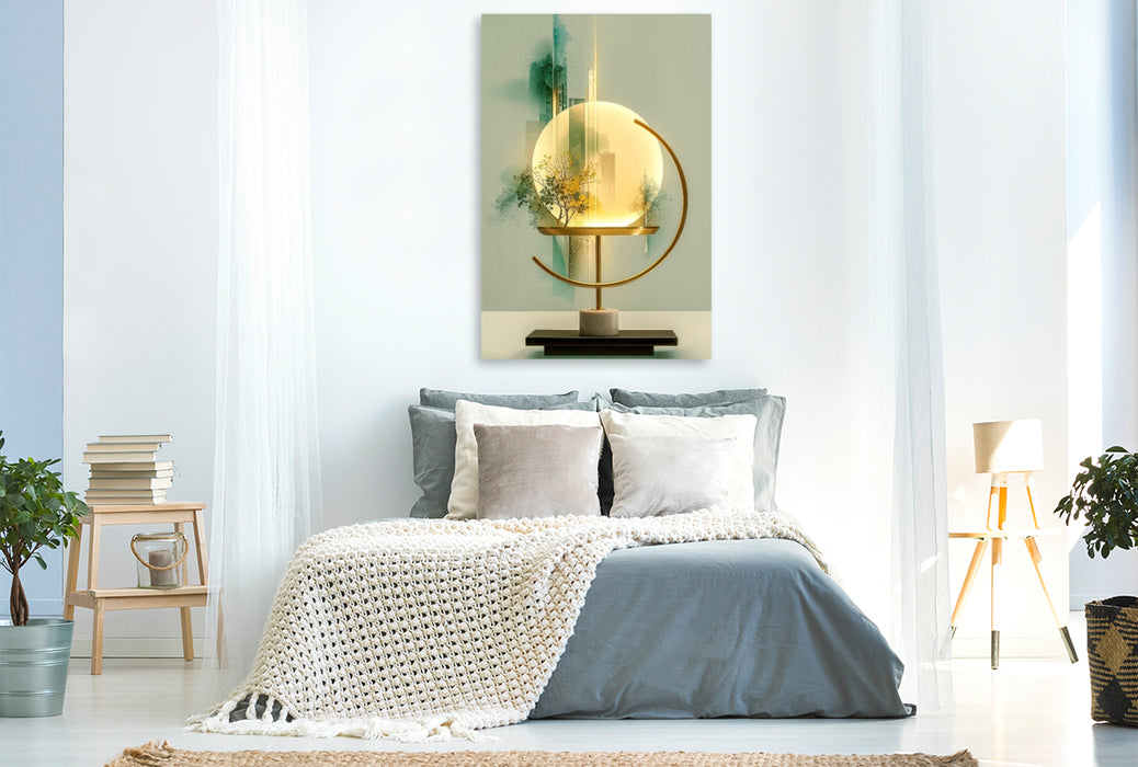 Premium Textil-Leinwand Komposition aus Licht und Natur