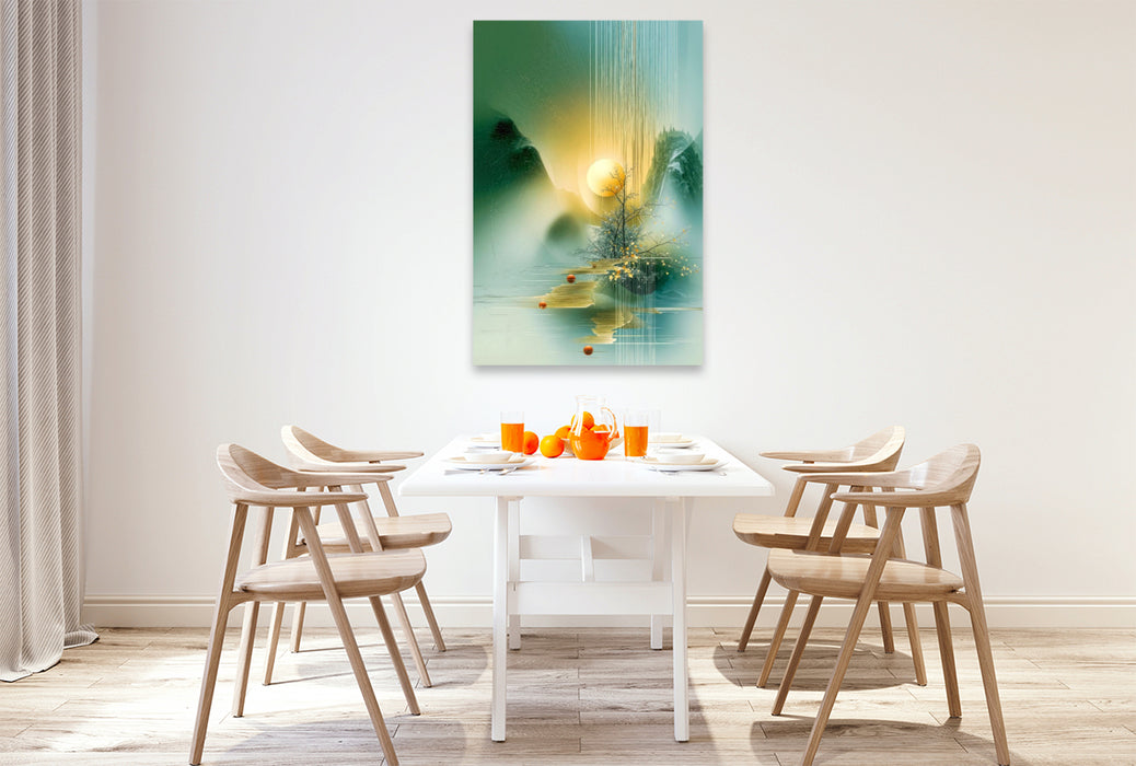 Premium Textil-Leinwand Licht, das fließt und den Raum atmet